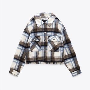 Cropped flannel shacket